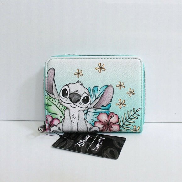 Loungefly Lilo & Stitch Floral Sketch Mini Wallet - Picture 1 of 4